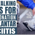 Person wearing white shoes overpronating and grabbing his ankle in pain