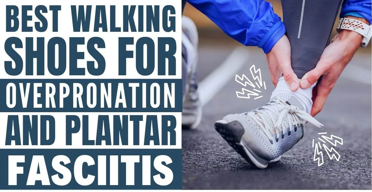 Person wearing white shoes overpronating and grabbing his ankle in pain