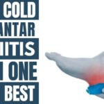 Person applying hot or cold for plantar fasciitis on injured heel